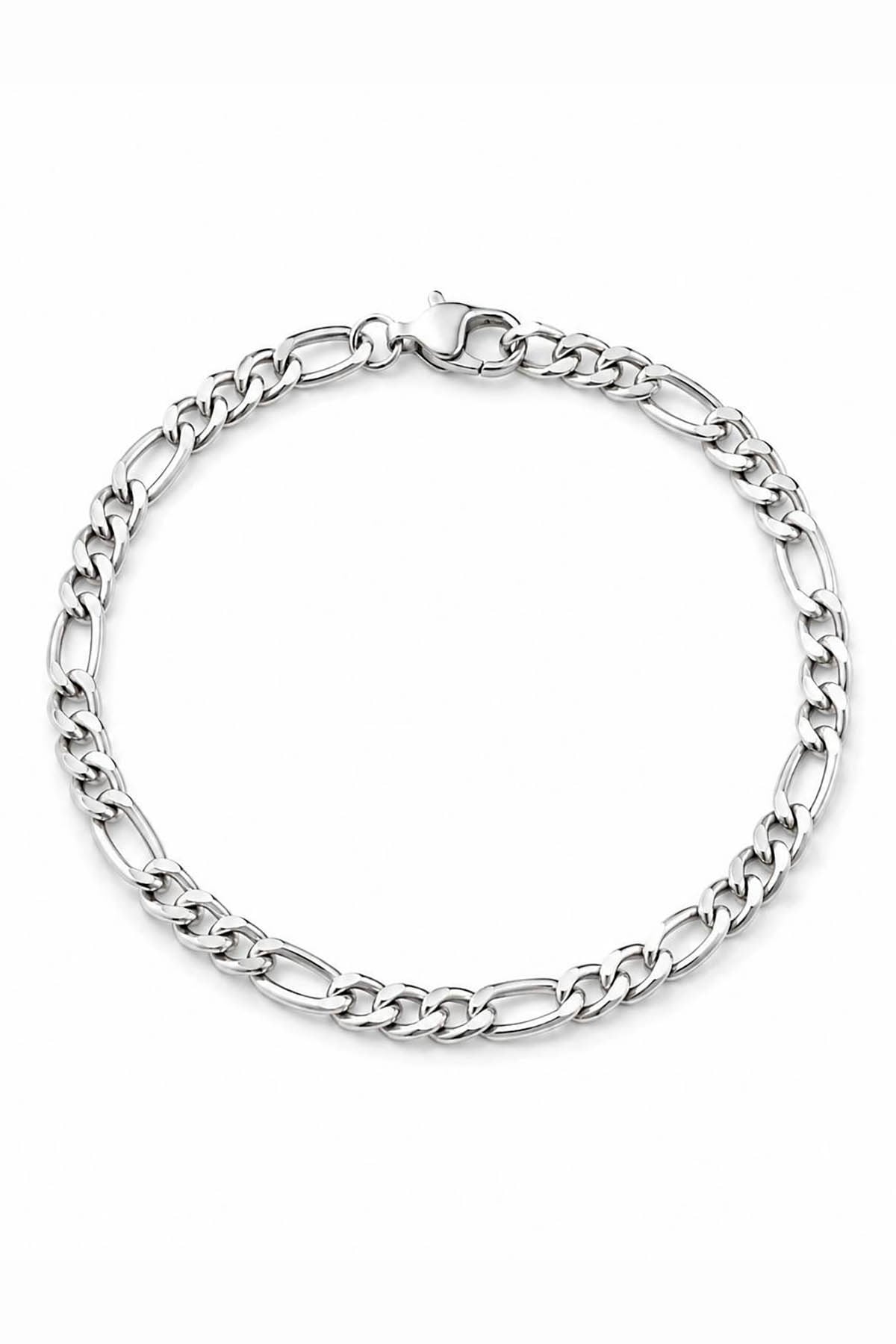 Gümüş Renk Zincir Çelik Bileklik (Unisex)