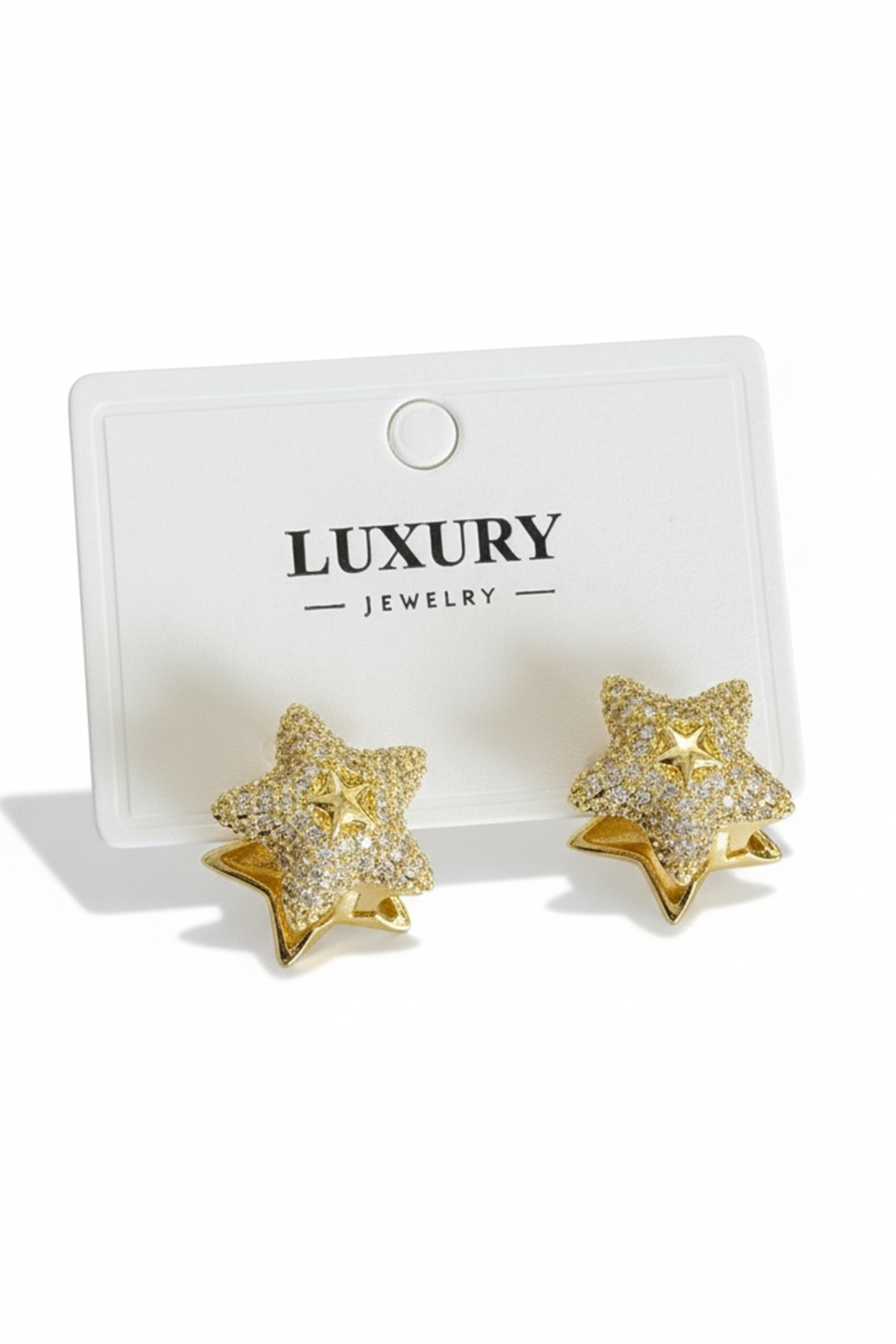 Altın Renk 14K Altın Kaplama Yıldız Figürlü Küpe (Çift)