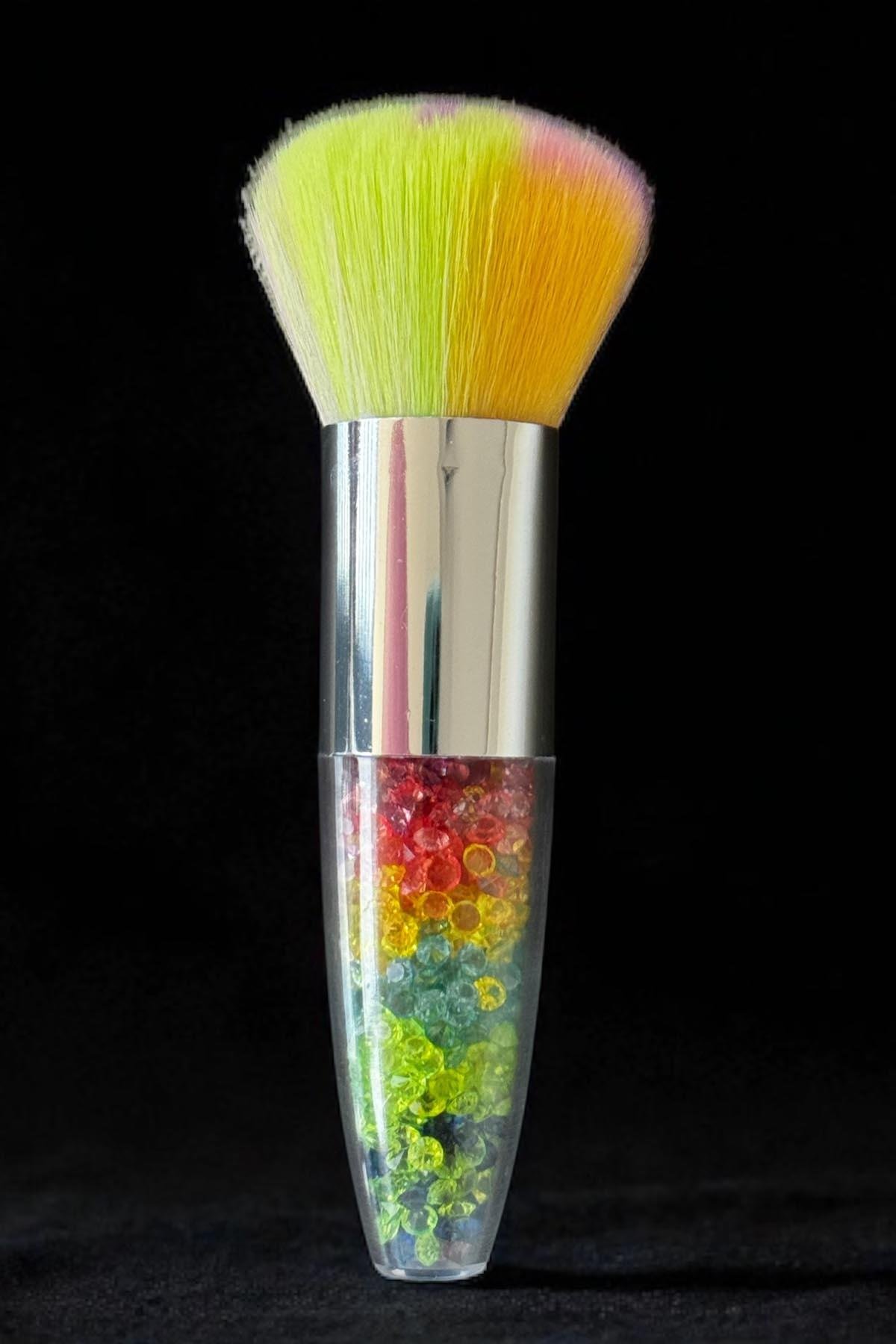 Karışık Renk Taş Detaylı Allık Fırçası