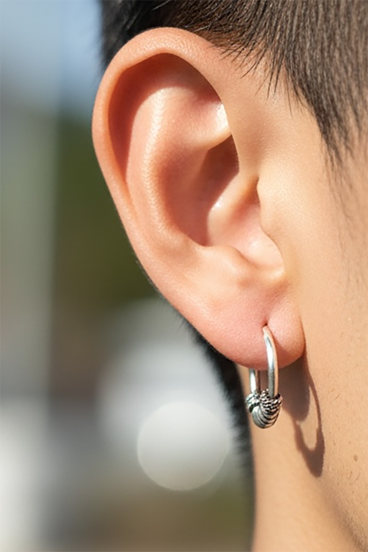 Gümüş Renk Unisex Halka Küpe (Çift)