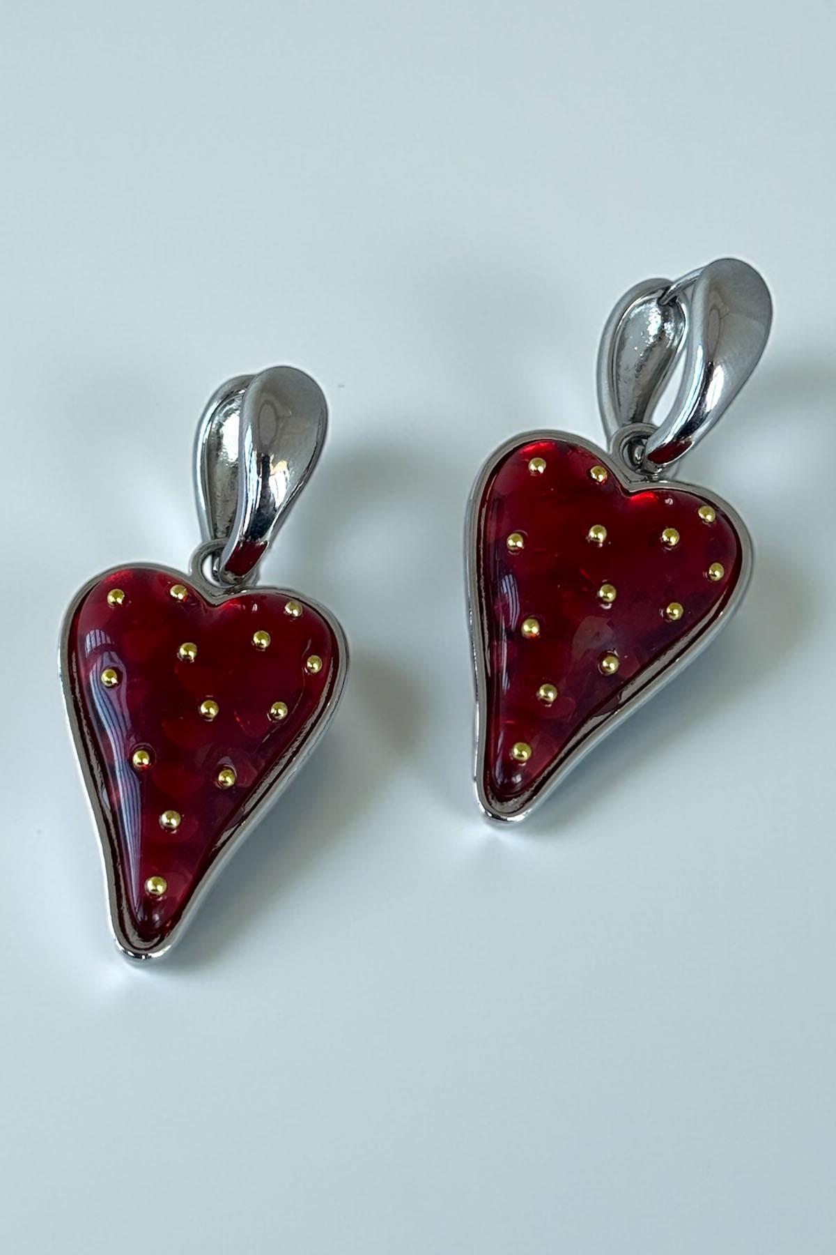 Gümüş Renk Çilek Figürlü Küpe (Çift)