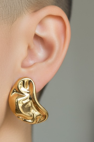 Altın Renk Çelik Küpe (Çift)