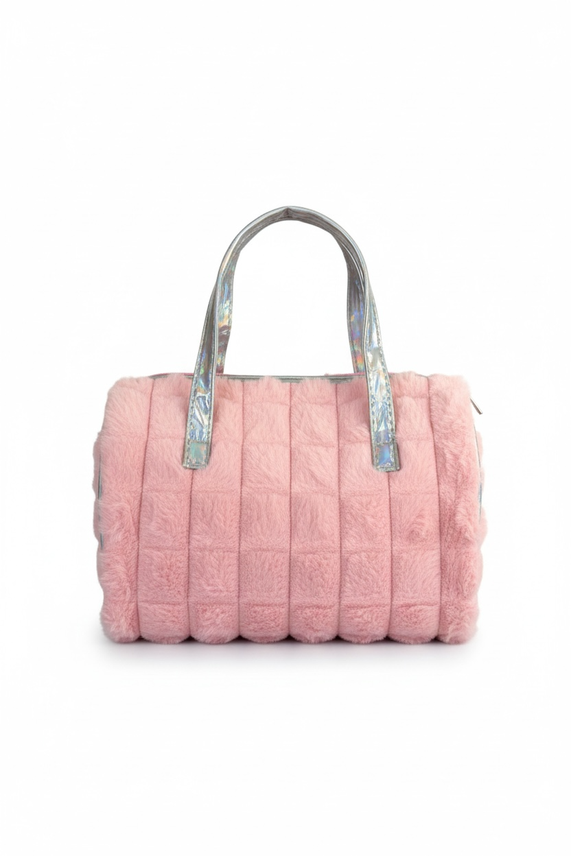 Pembe Renk Peluş Makyaj Çantası 