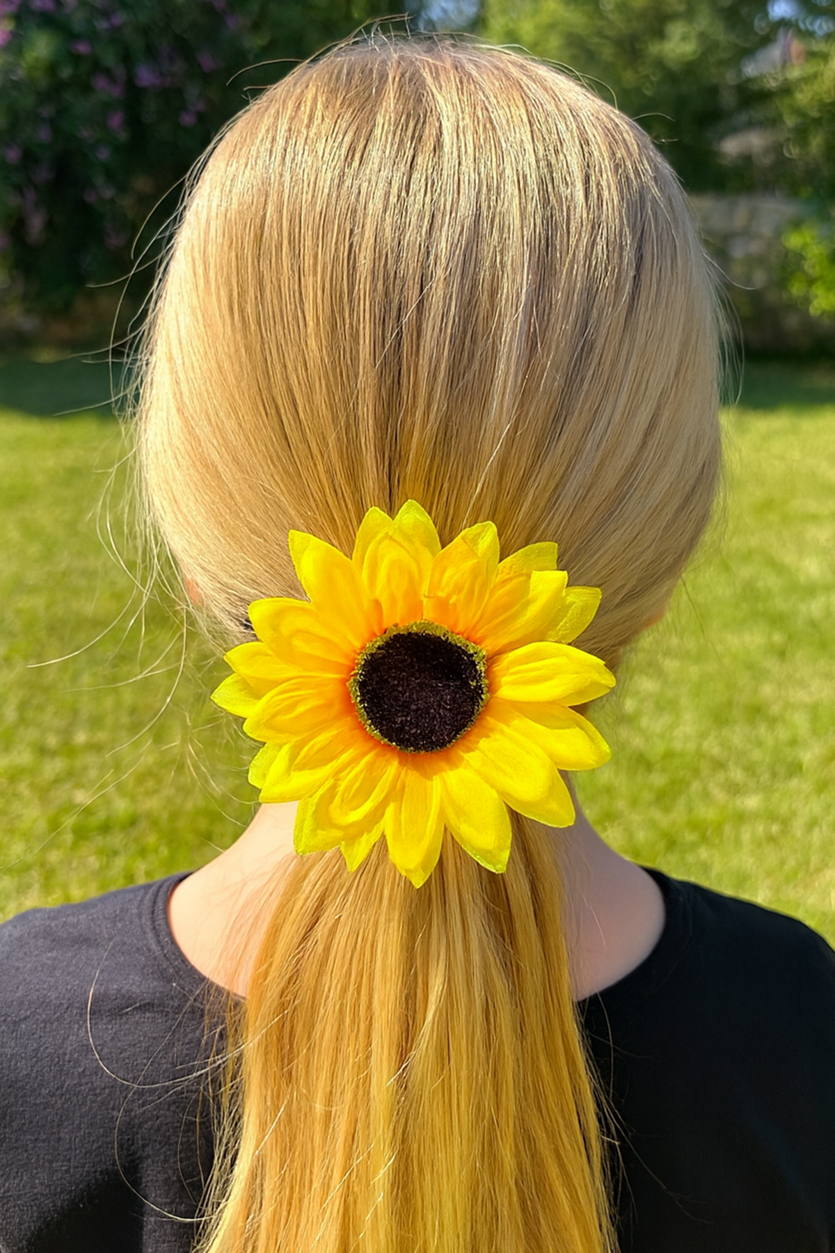 Sarı Renk Çiçek Figürlü Lastik Toka