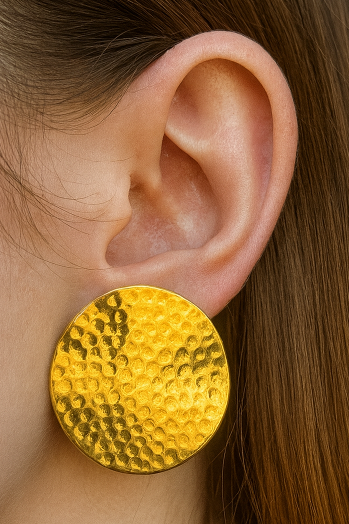 Altın Renk Çelik Küpe (Çift)