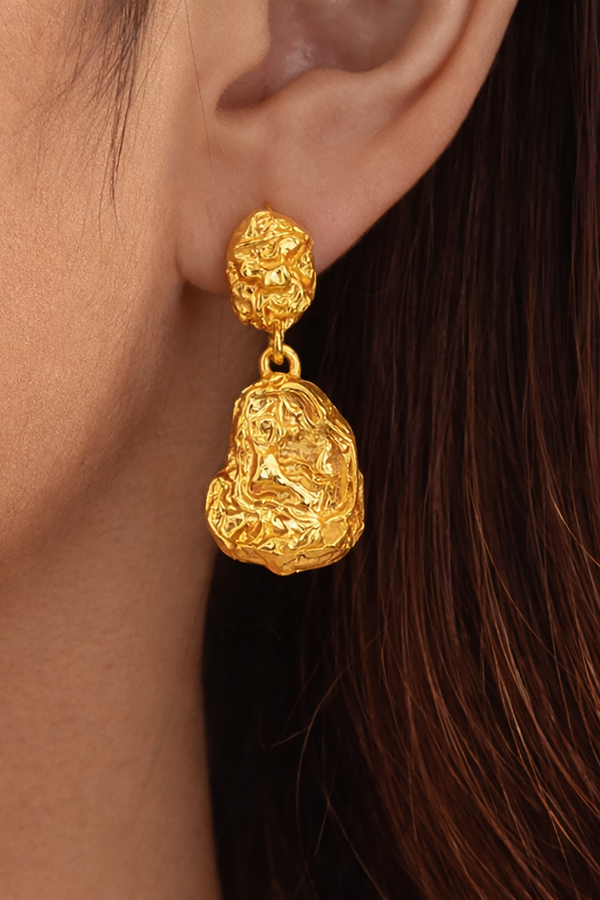 Altın Renk Çelik Küpe (Çift)