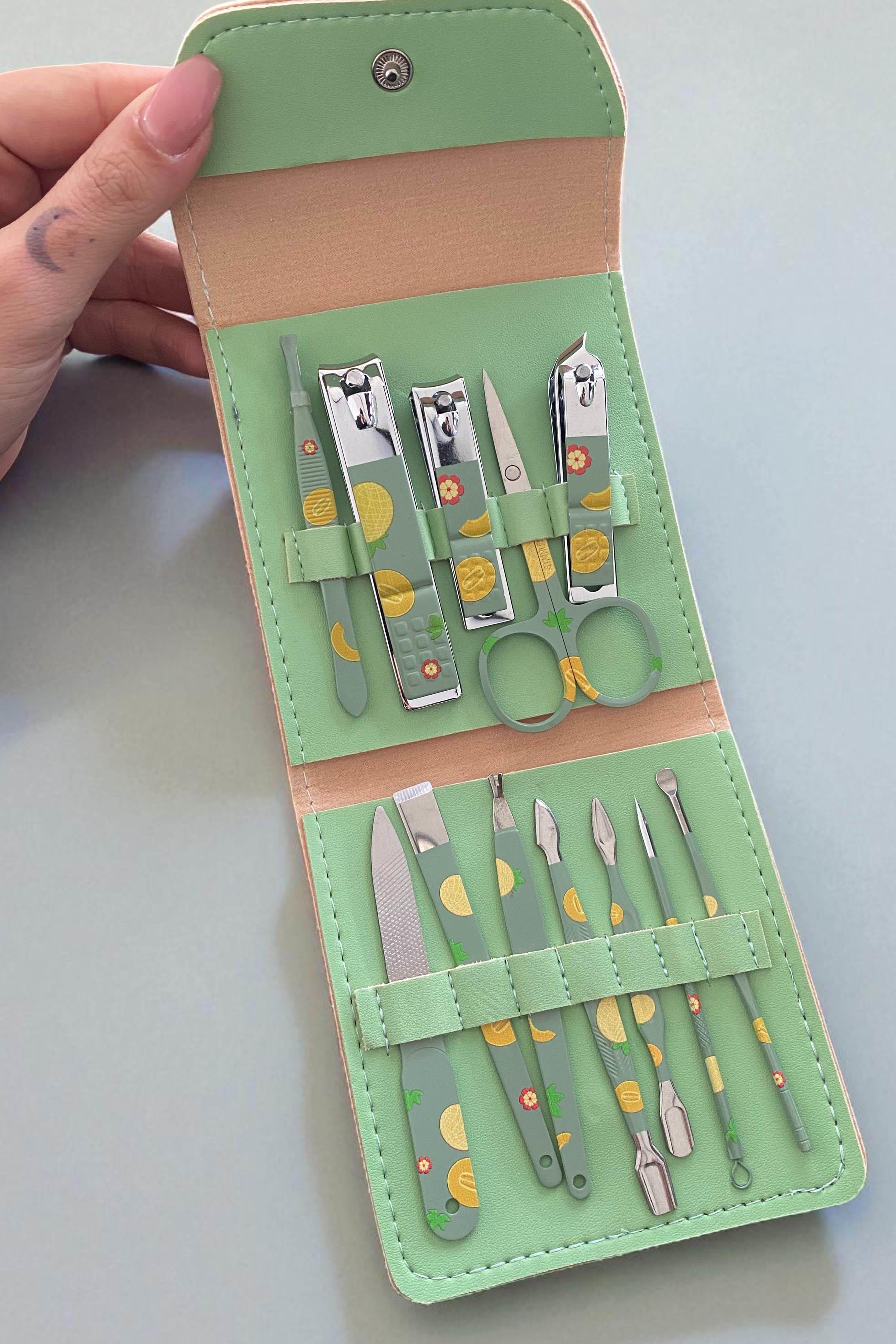 Yeşil Renk Kavun Figürlü 12'li Manikür Pedikür Seti