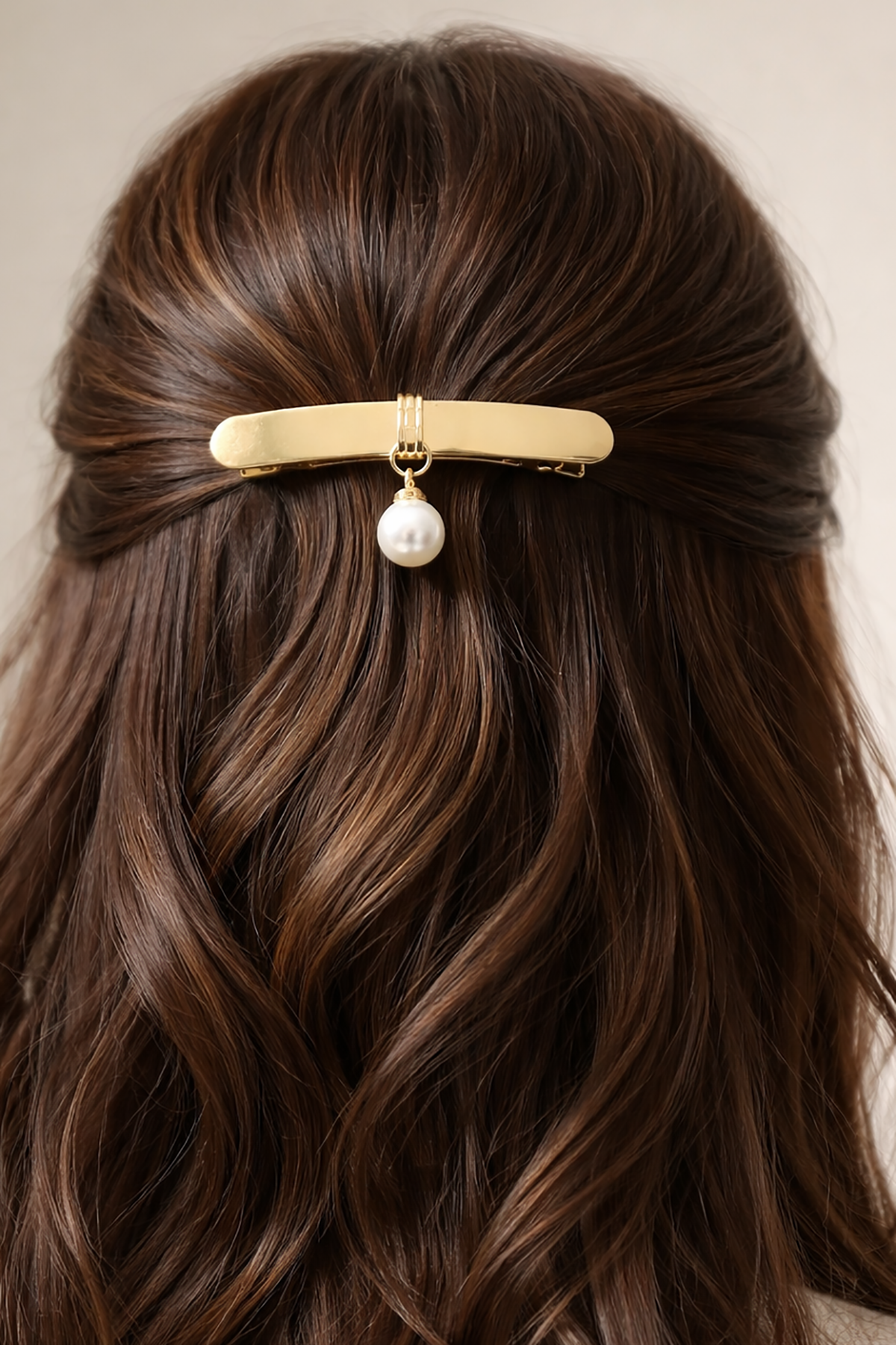 Altın Renk İnci Detaylı Metal Otomat Toka