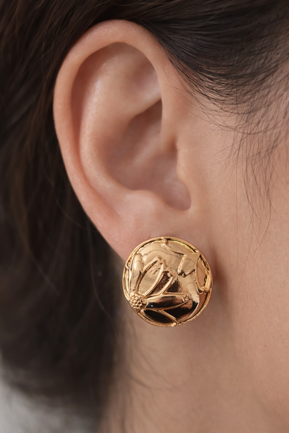 Altın Renk Çelik Küpe (Çift)