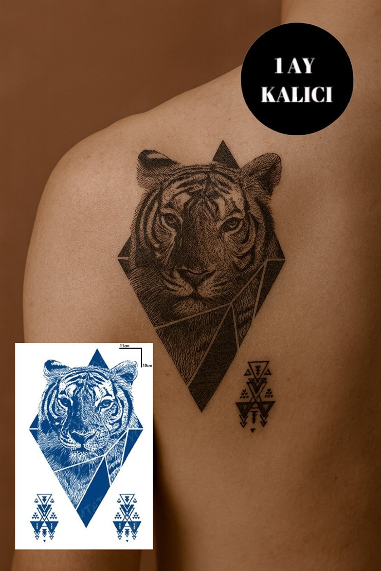 Kaplan Sonradan Kararan Yarı Kalıcı Geçici Dövme Tattoo