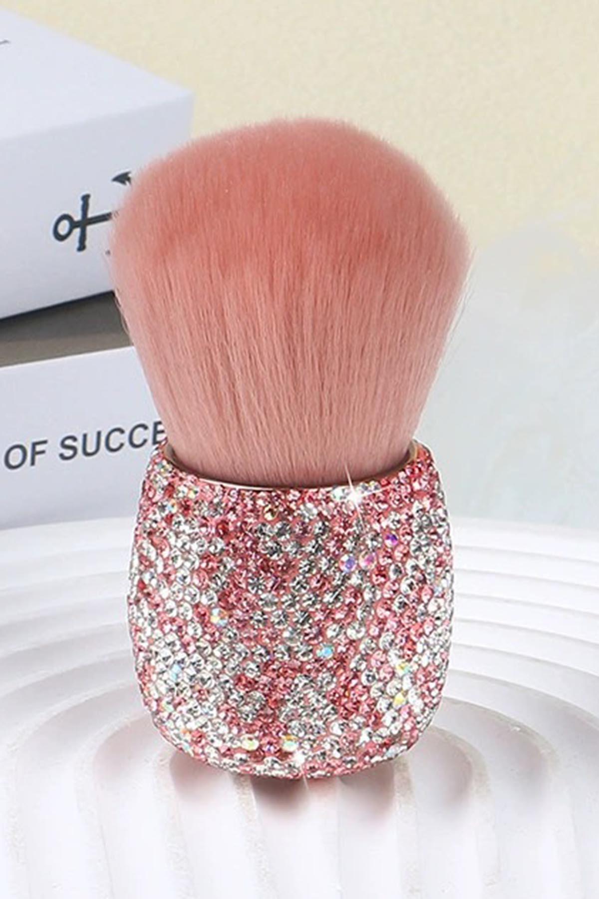 Pembe Renk Taş Detaylı Allık Fırçası