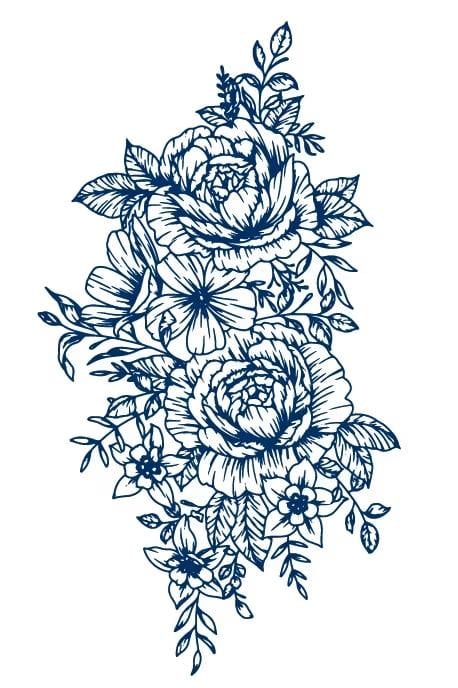 Çiçek Figürlü 12 Saat Sonra Kararan Geçici Dövme Tattoo