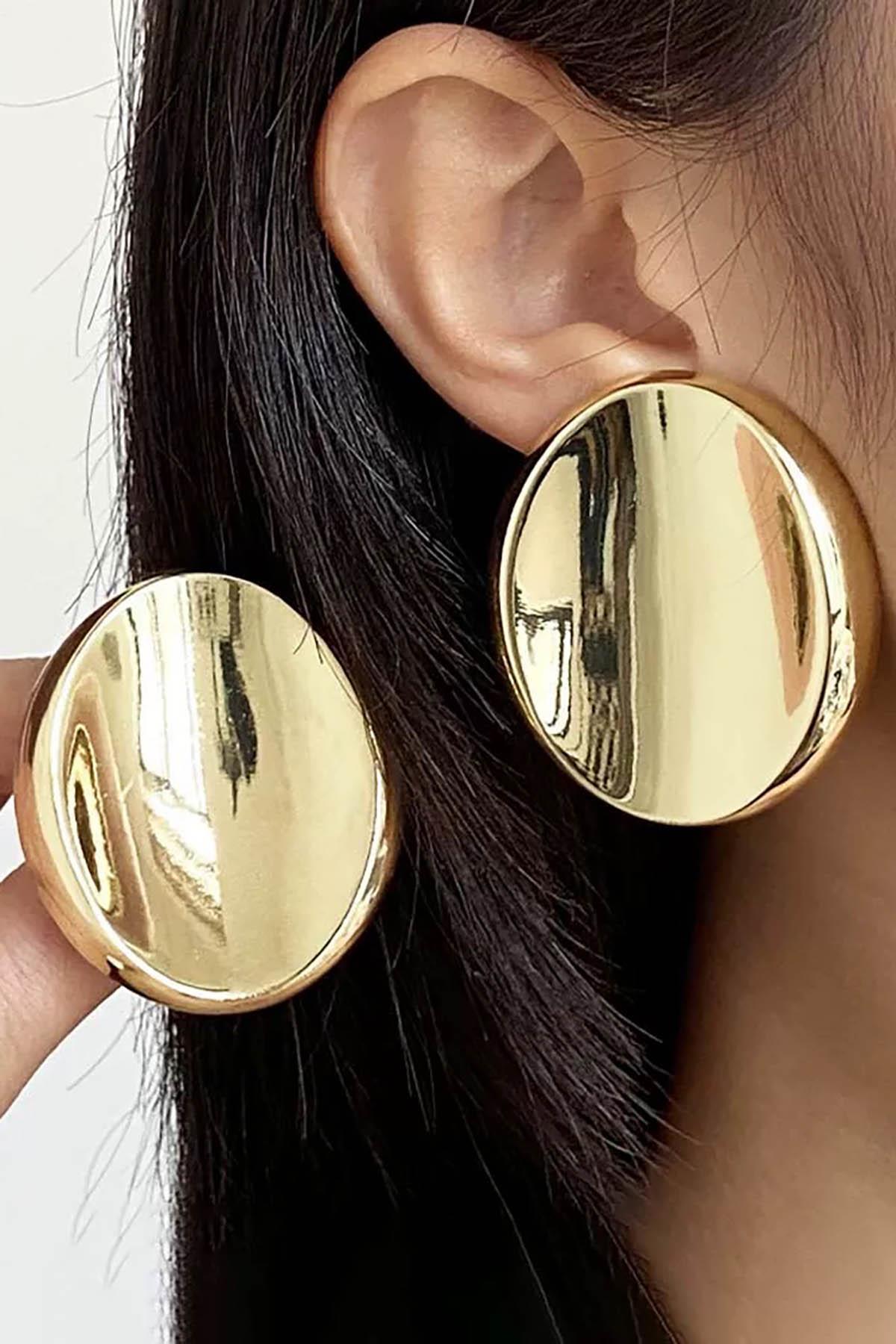 Altın Renk Çelik Küpe (Çift)