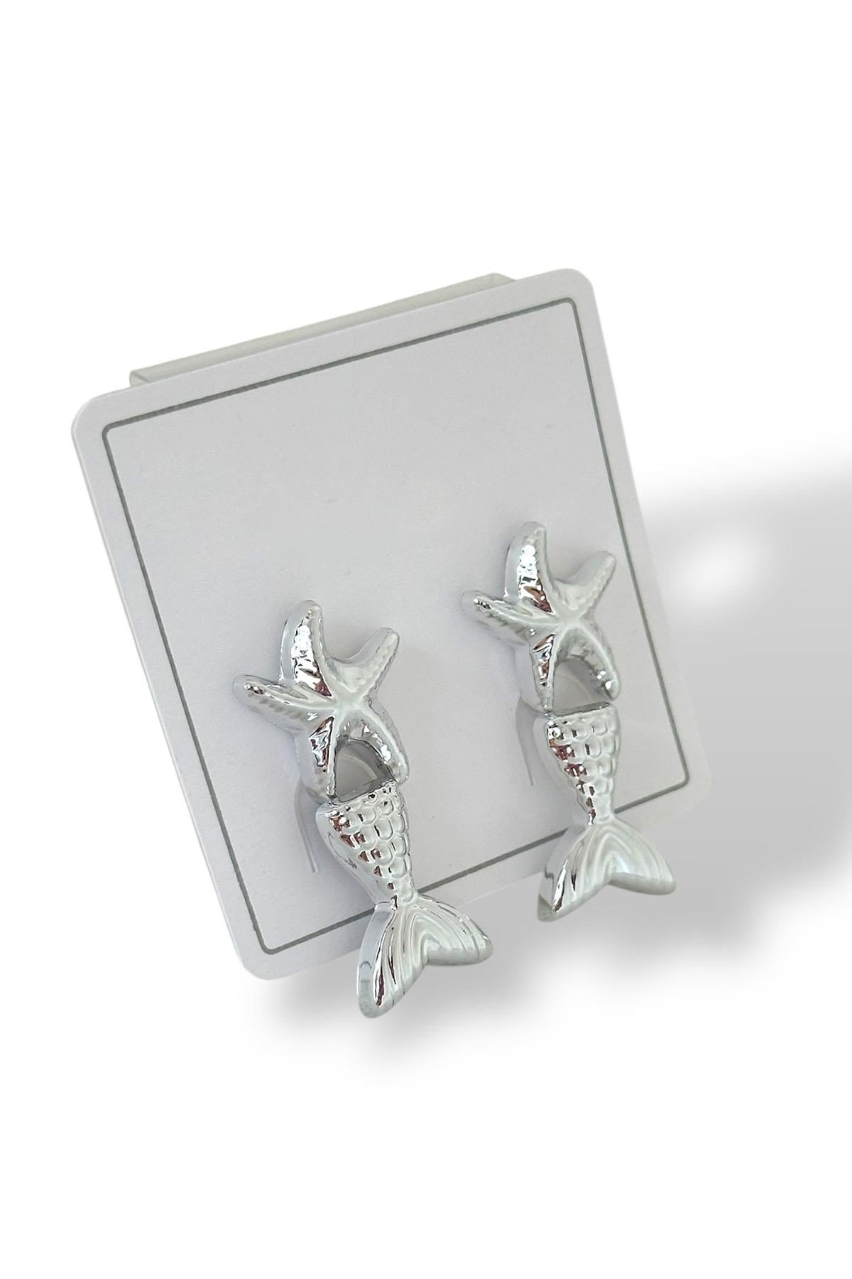 Gümüş Renk Karışık Figürlü Küpe Set