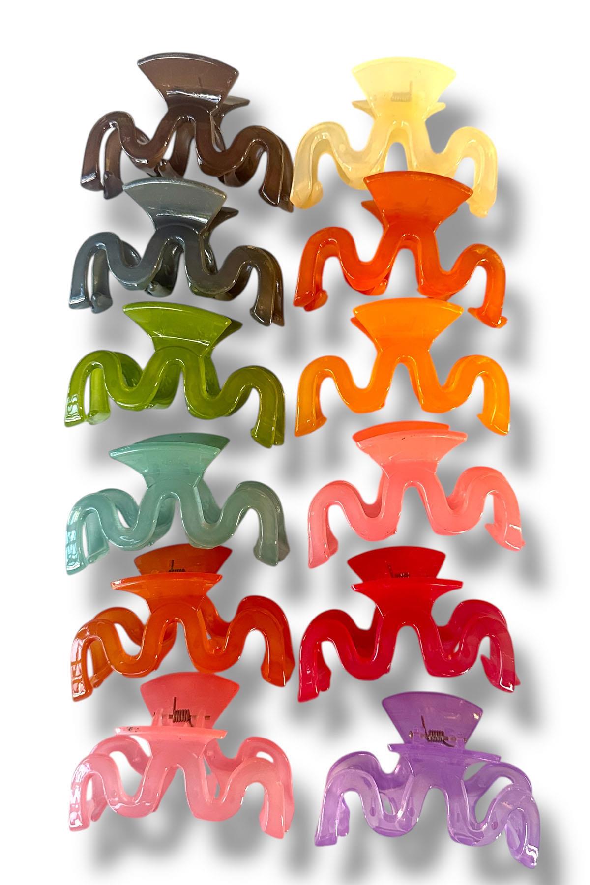 12'li Karışık Renk Mandal Toka Set