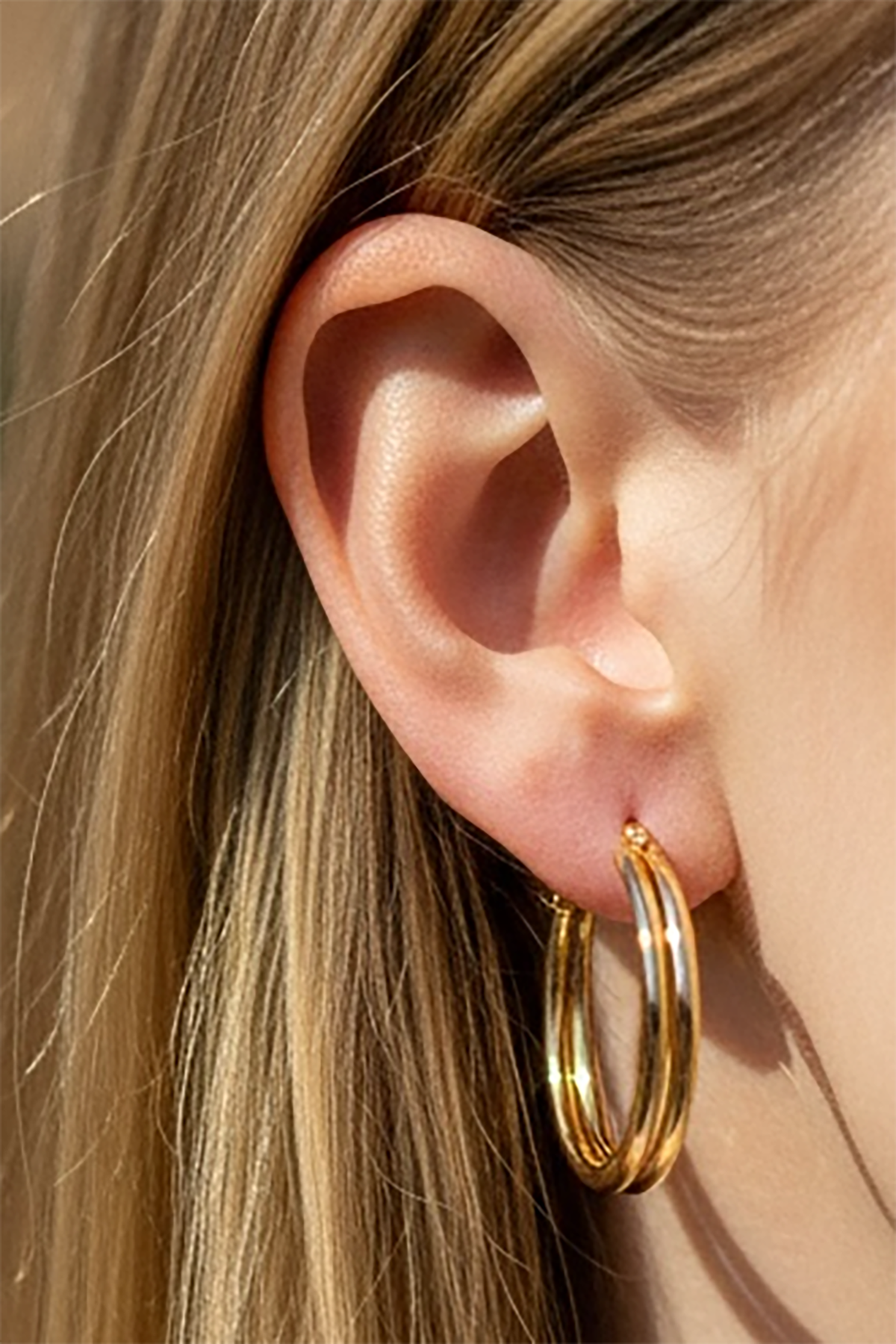 Altın Renk 25MM Halka Küpe (Çift)