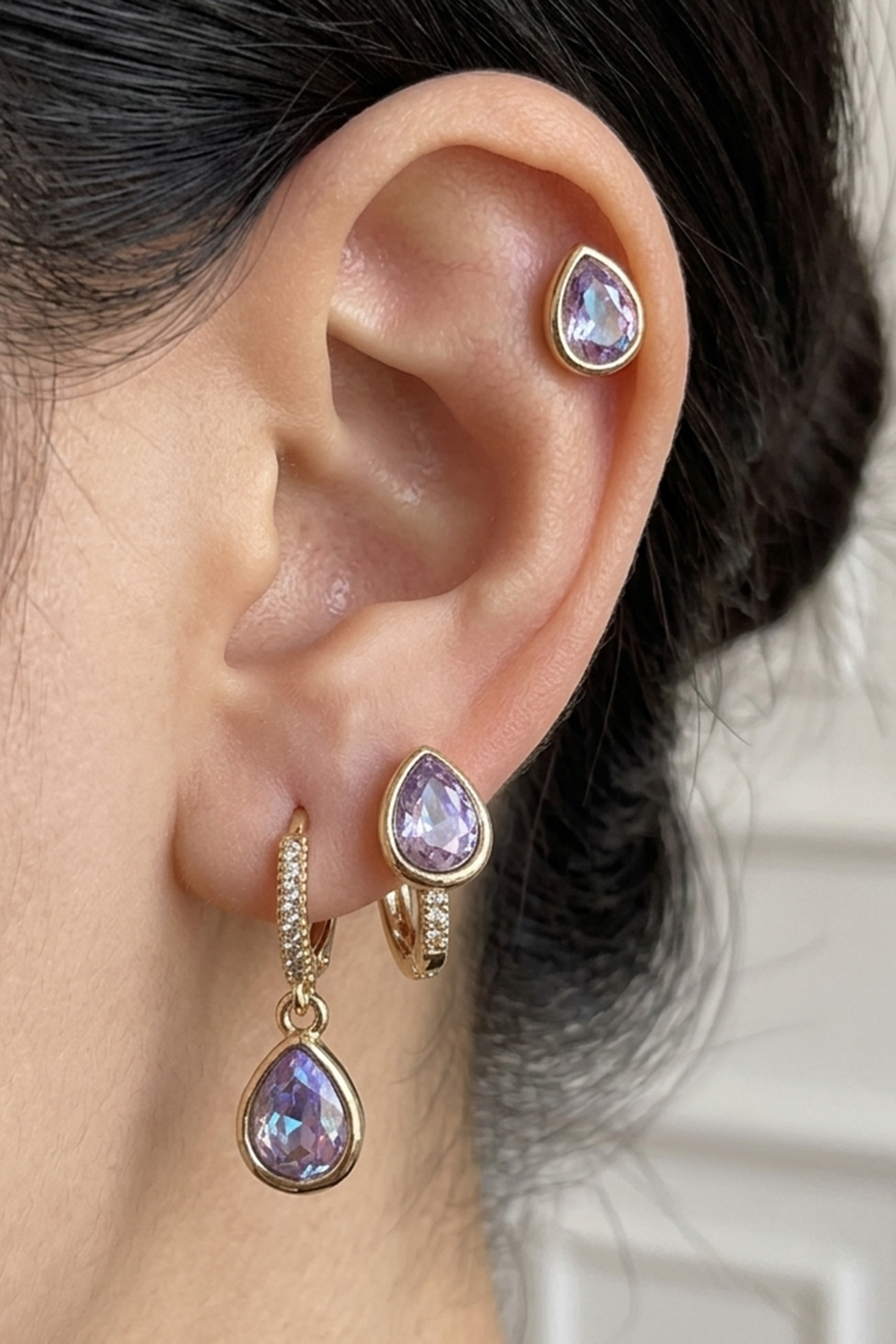 Altın Renk 3'lü Ysx Küpe Set