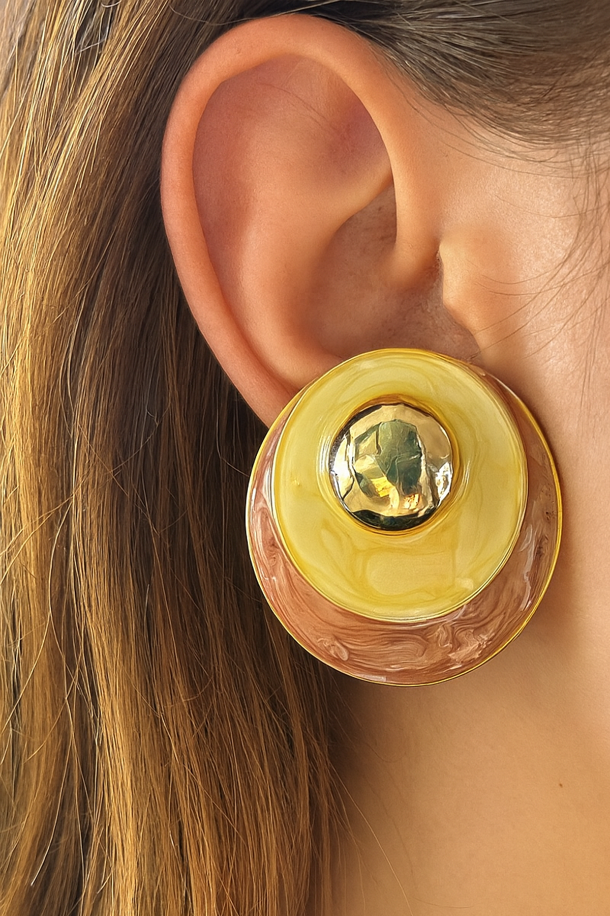 Karışık Renk Metal Küpe (Çift)