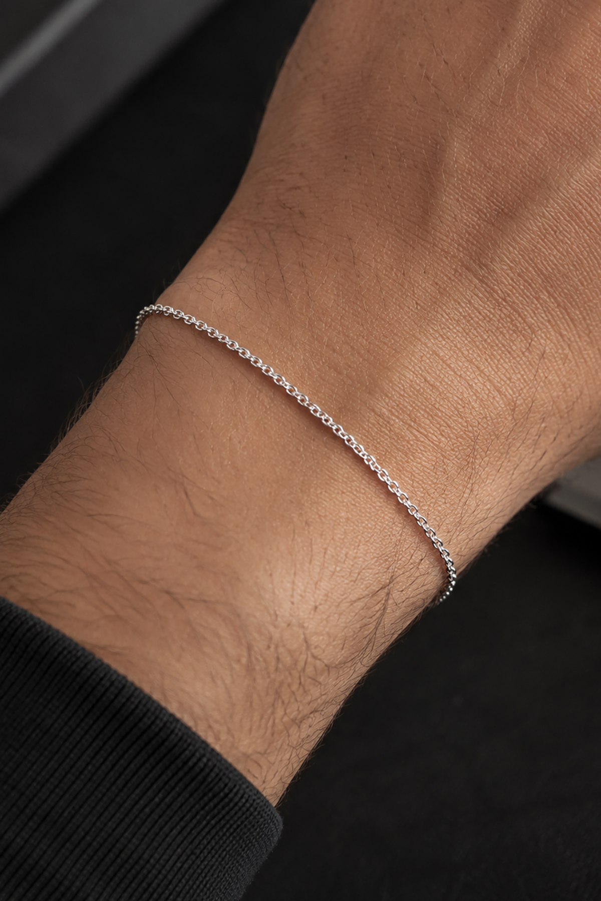Gümüş Renk Zincir Çelik Bileklik (Unisex)