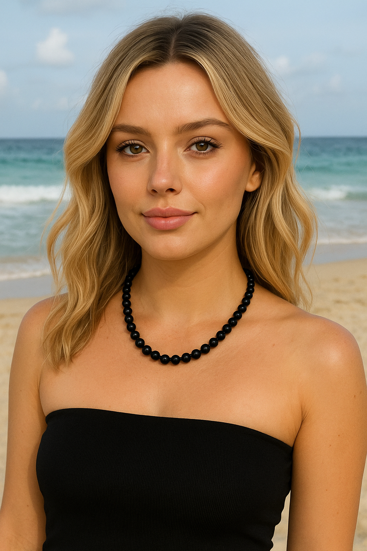 Siyah Renk İnci Kolye