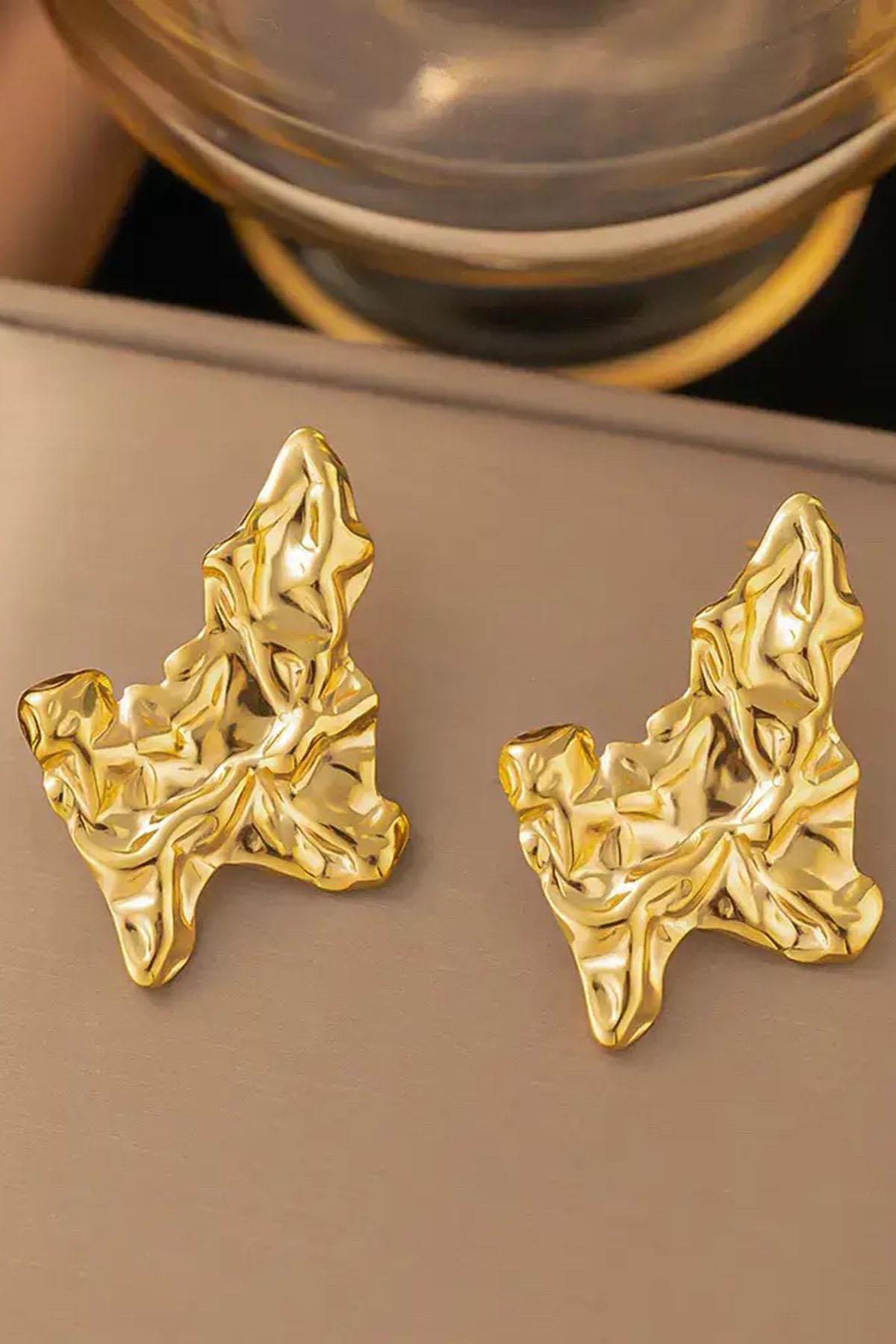 Altın Renk Çelik Küpe (Çift)