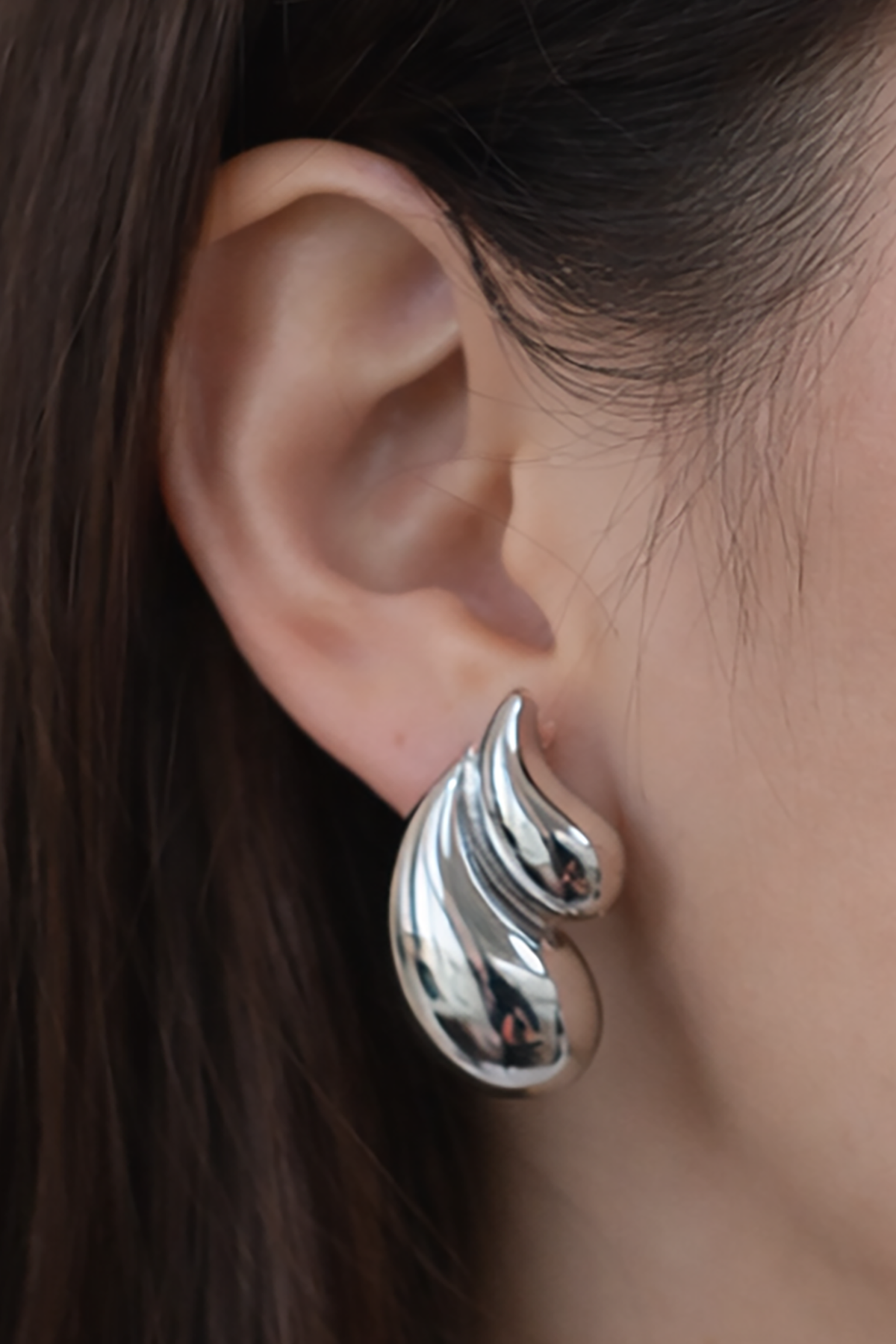 Gümüş Renk Çelik Küpe (Çift)