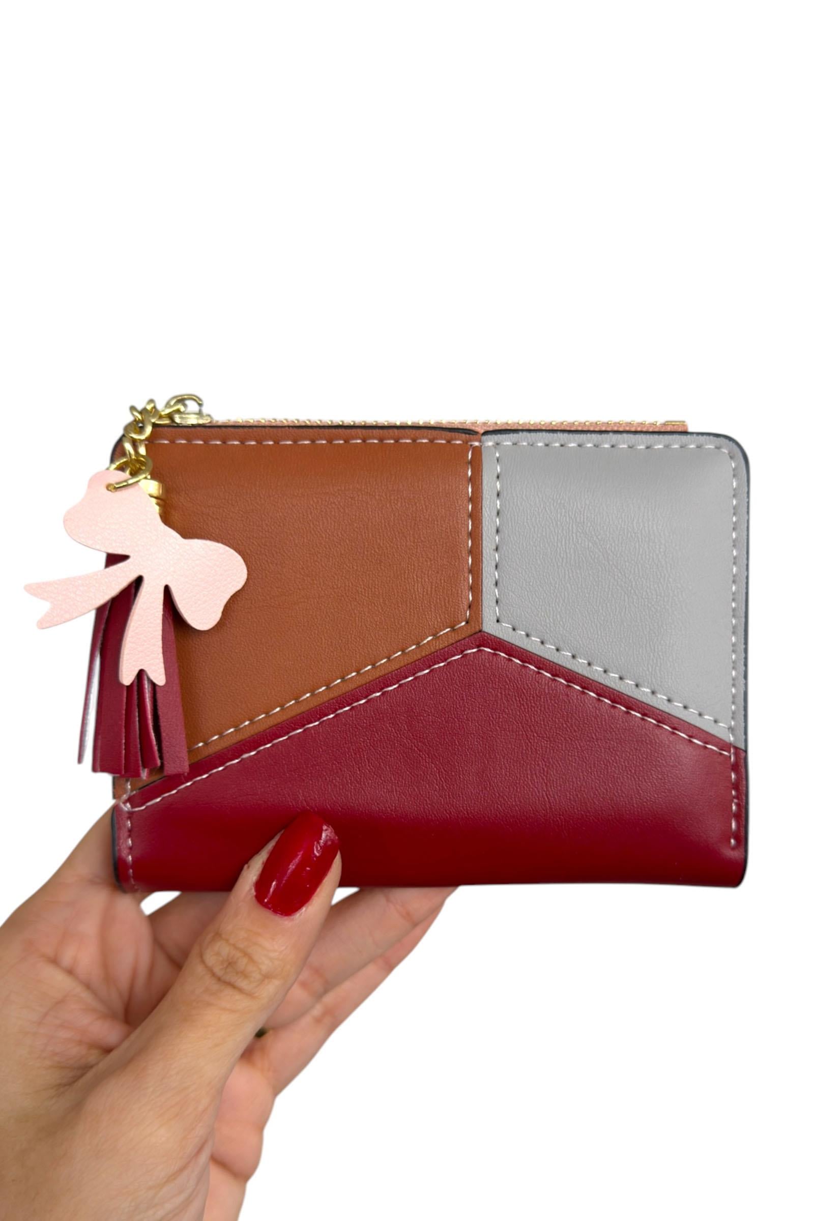 Karışık Renk Deri Kadın Cüzdan