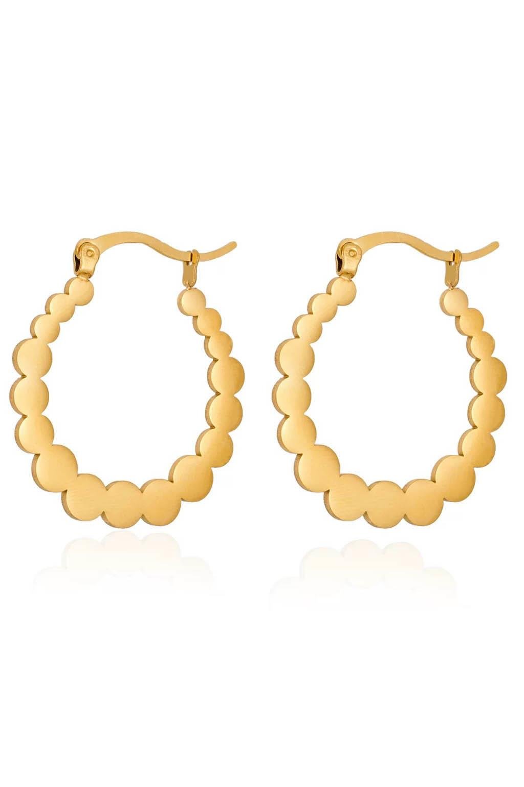 Altın Renk Çelik Halka Küpe (Çift)