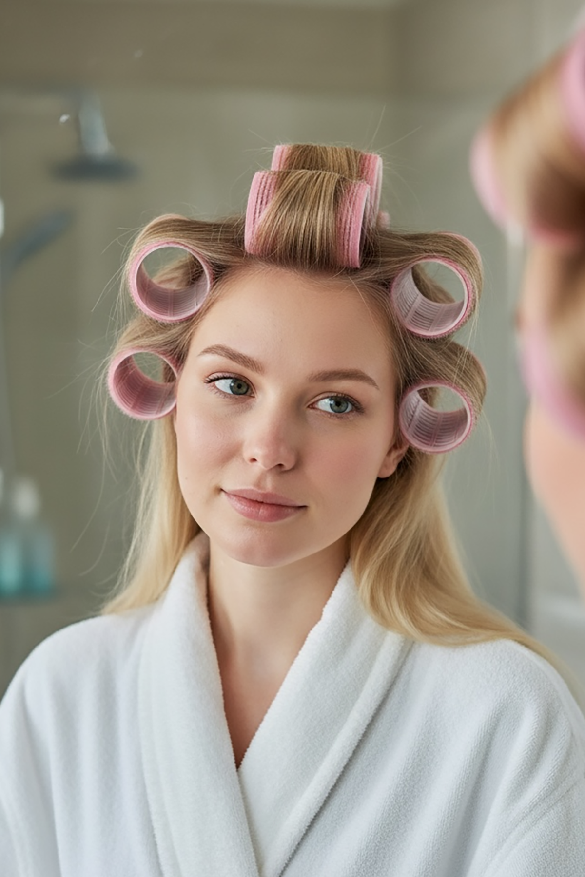 Pembe Renk 6 Adet Bigudi Cırtlı/ Yapışkanlı Saç Bigudisi /Orta Boy