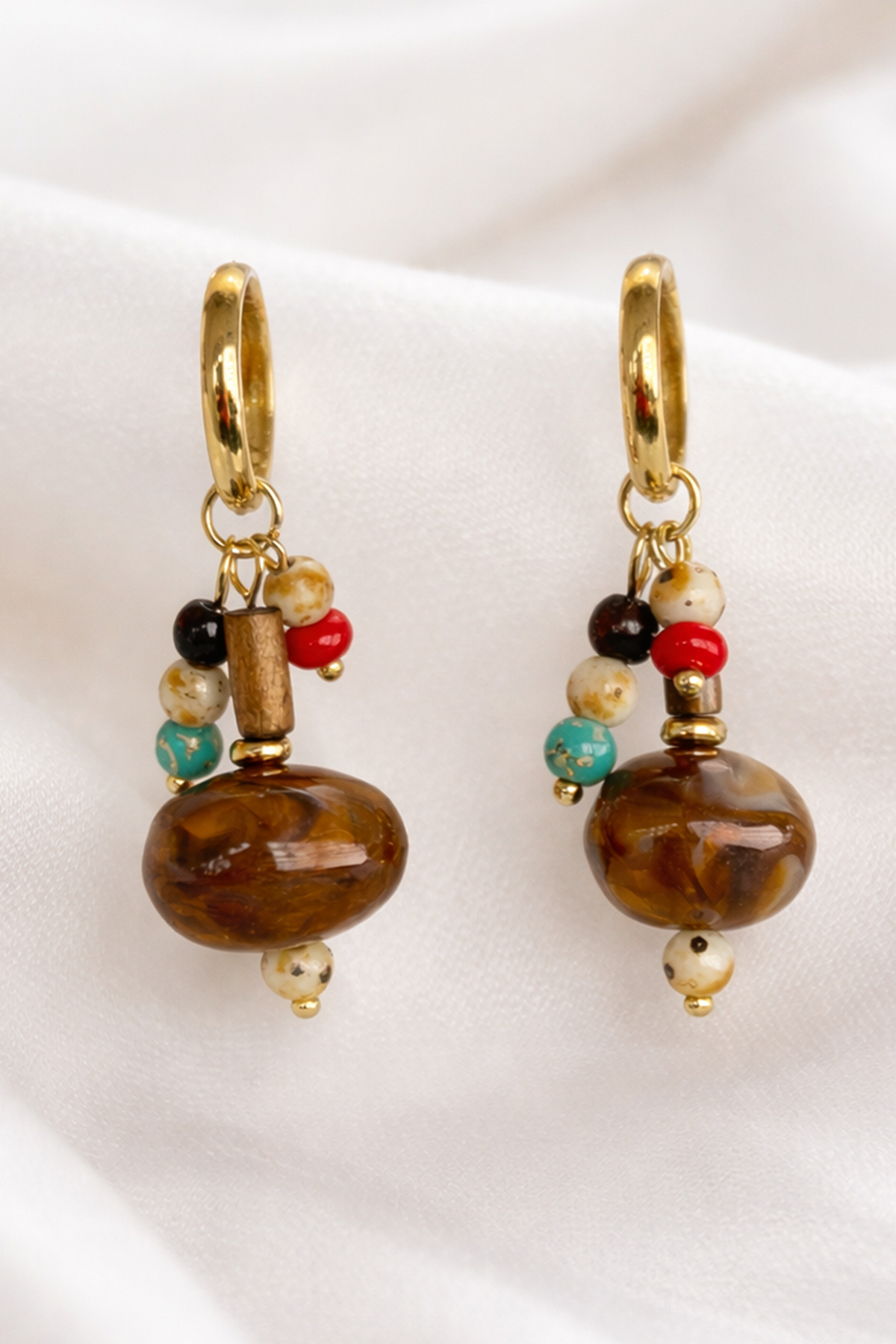 Karışık Renk Sallantılı Küpe (Çift)