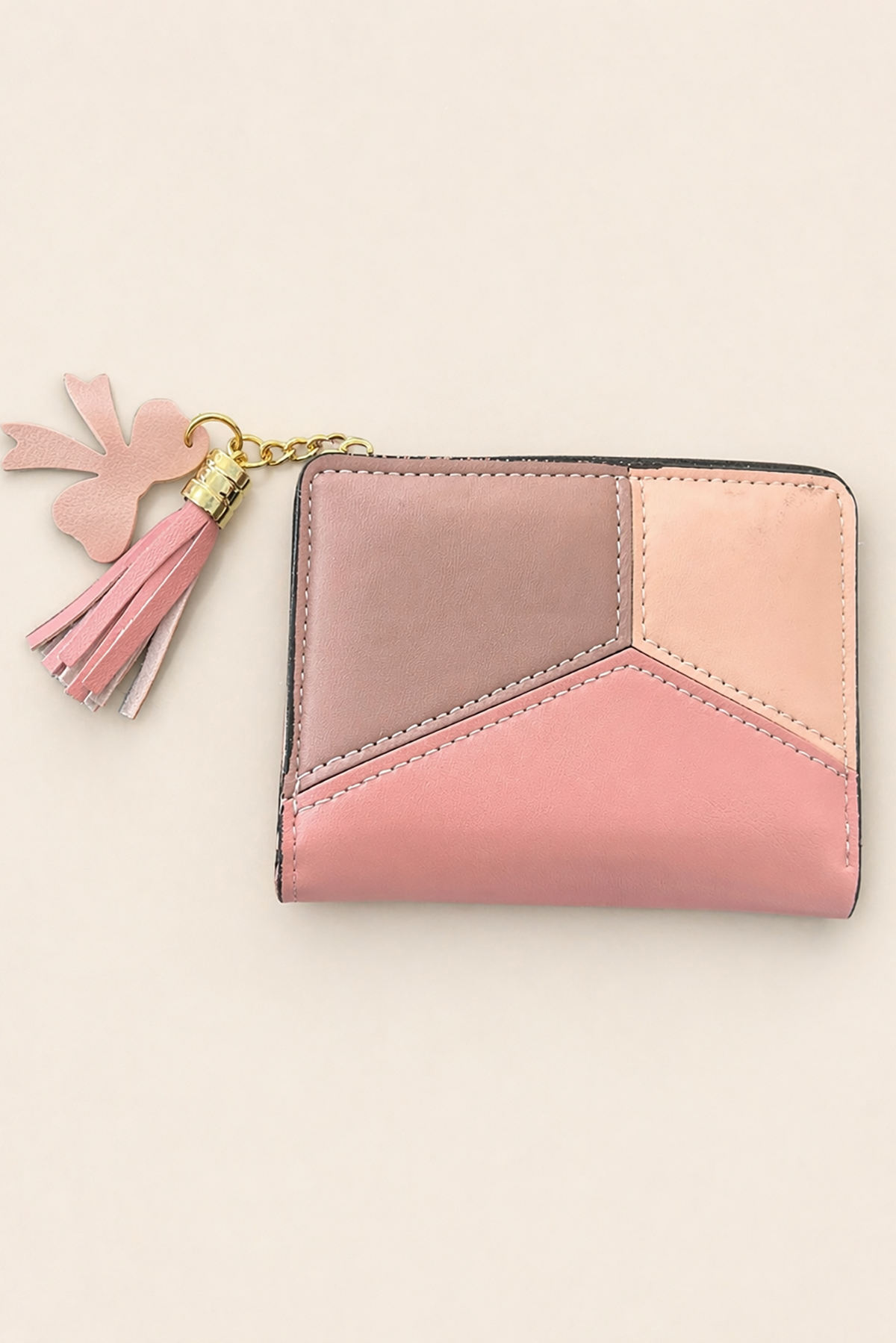 Pembe Renk Deri Kadın Cüzdan