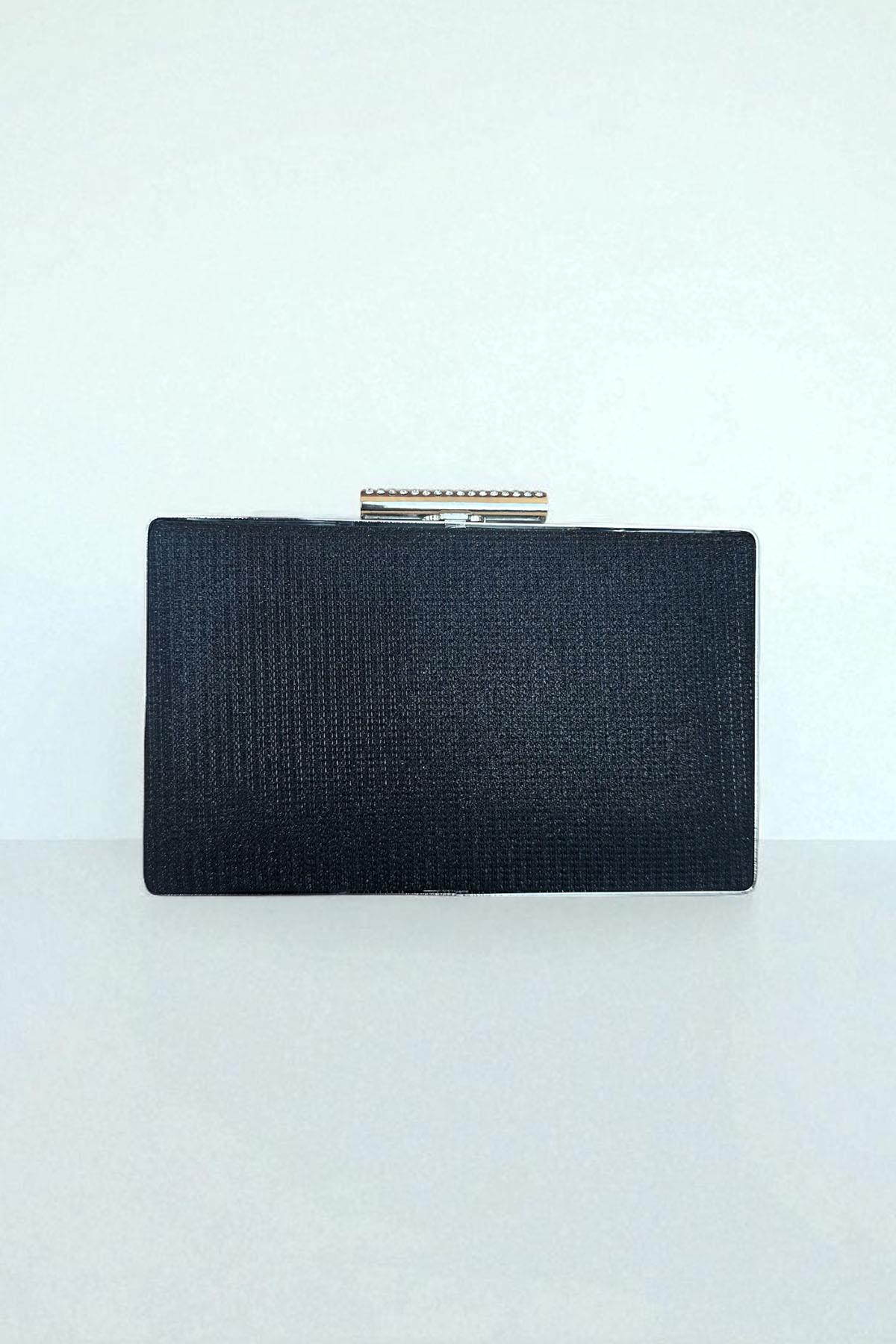 Siyah Renk Simli Abiye Portföy Çanta