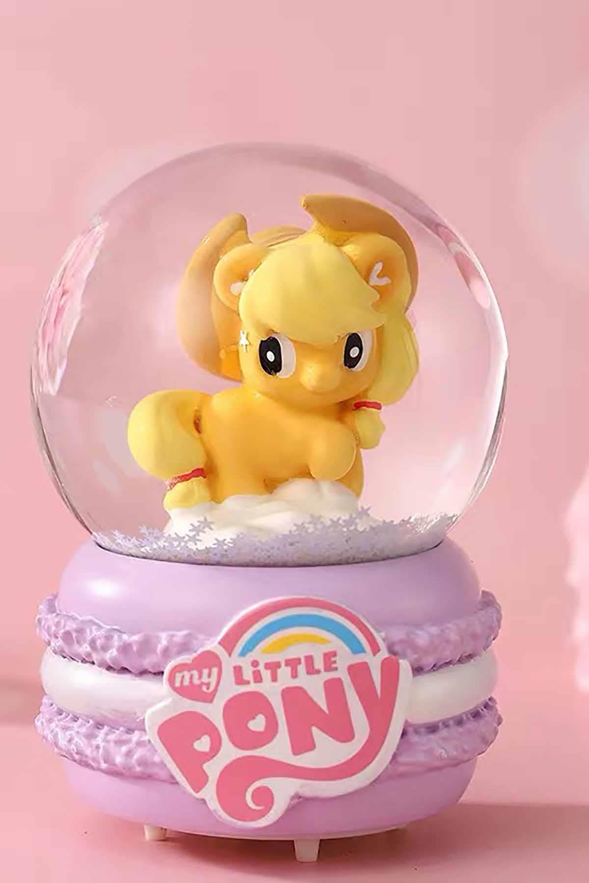 Sarı Renk Unicorn Figürlü Orta Boy Işıklı Kar Küresi