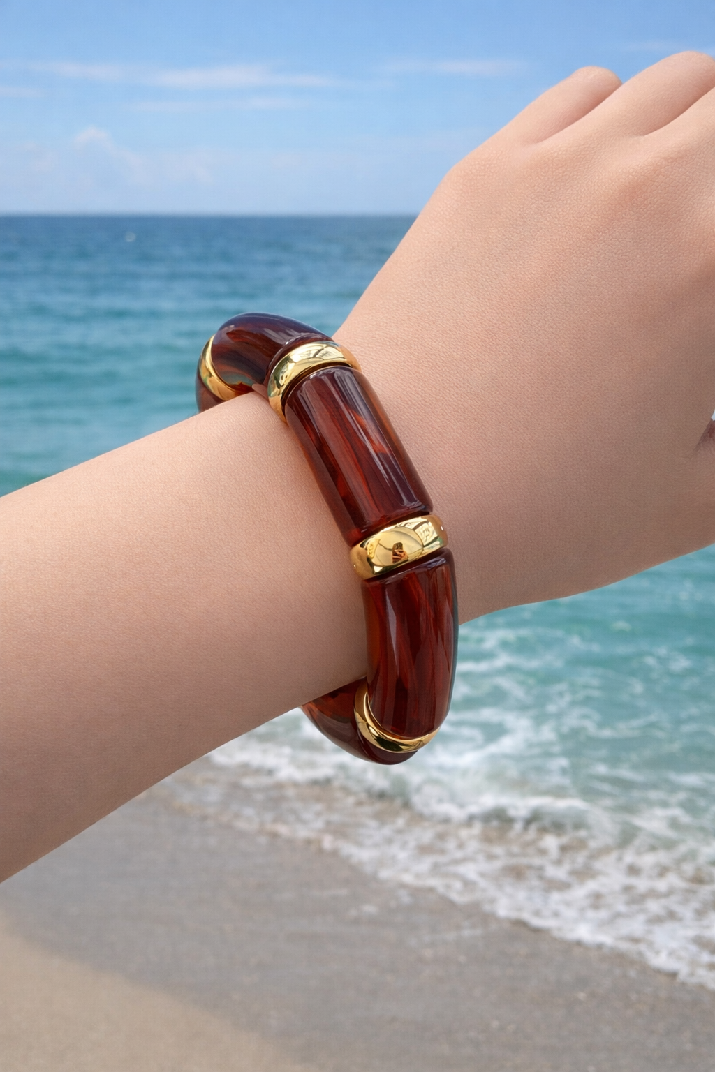 Kahverengi Boncuklu Bileklik