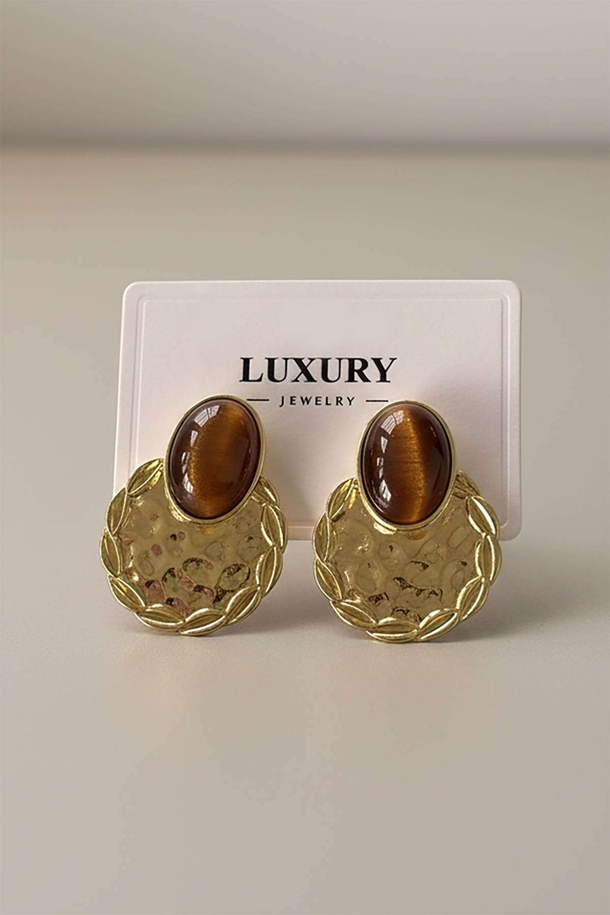 Altın Renk 14K Altın Kaplama Küpe (Çift)