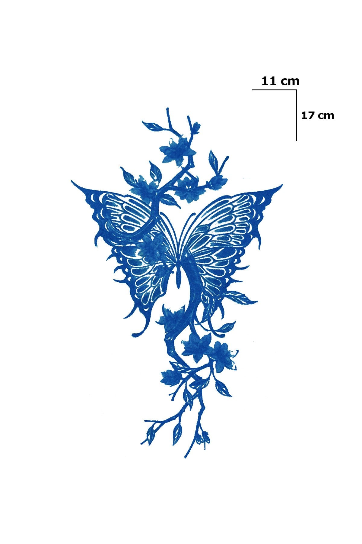 Kelebek Ve Dal Sonradan Kararan Yarı Kalıcı Geçici Dövme Tattoo