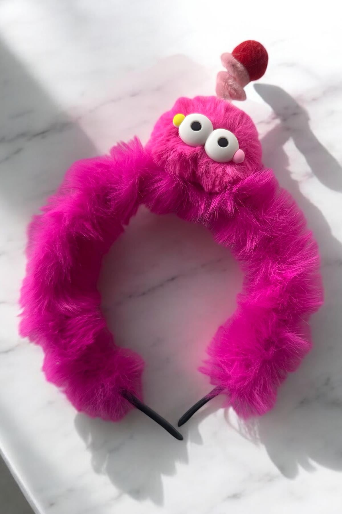 Fuşya Renk Canavar Figürlü Çocuk Taç 
