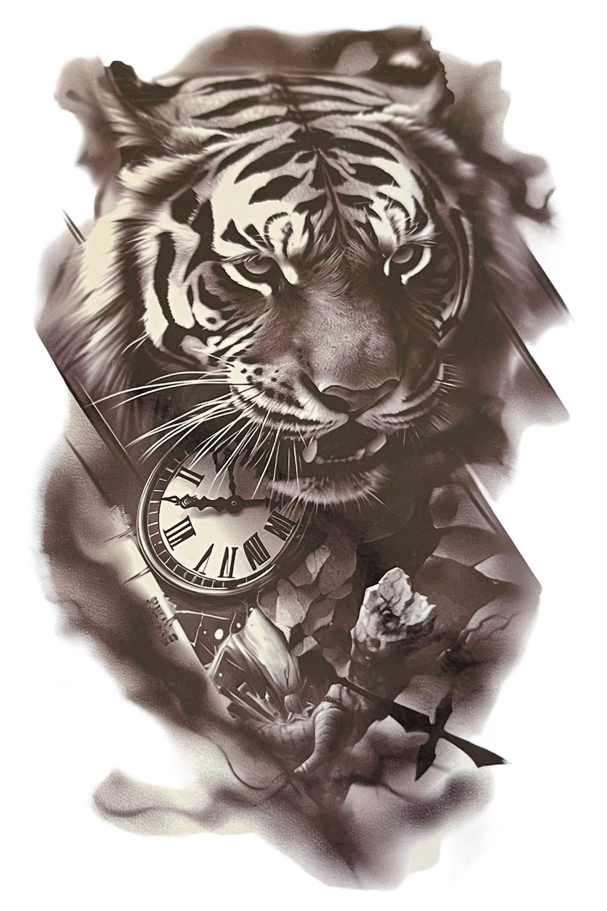 Geçici Aslan Figürlü Dövme Tattoo