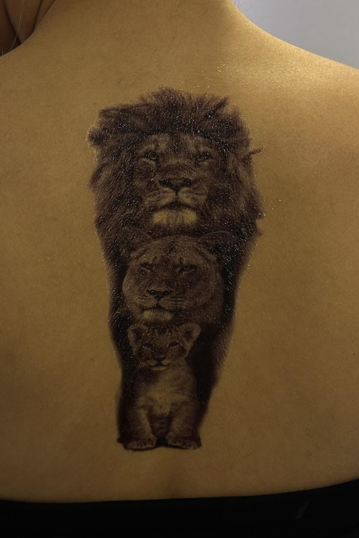 Geçici Aslan Figürlü Dövme Tattoo