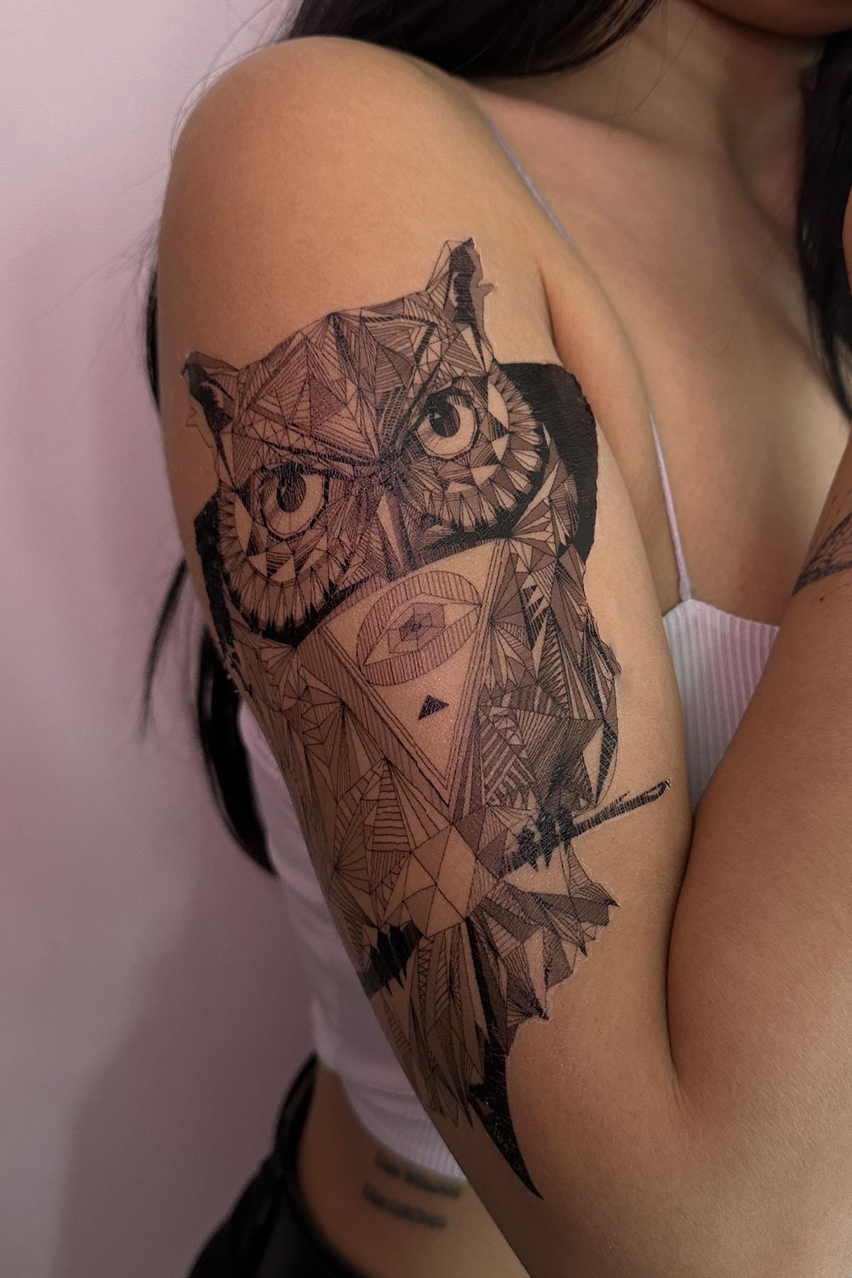 Geçici Baykuş Dövme Tattoo