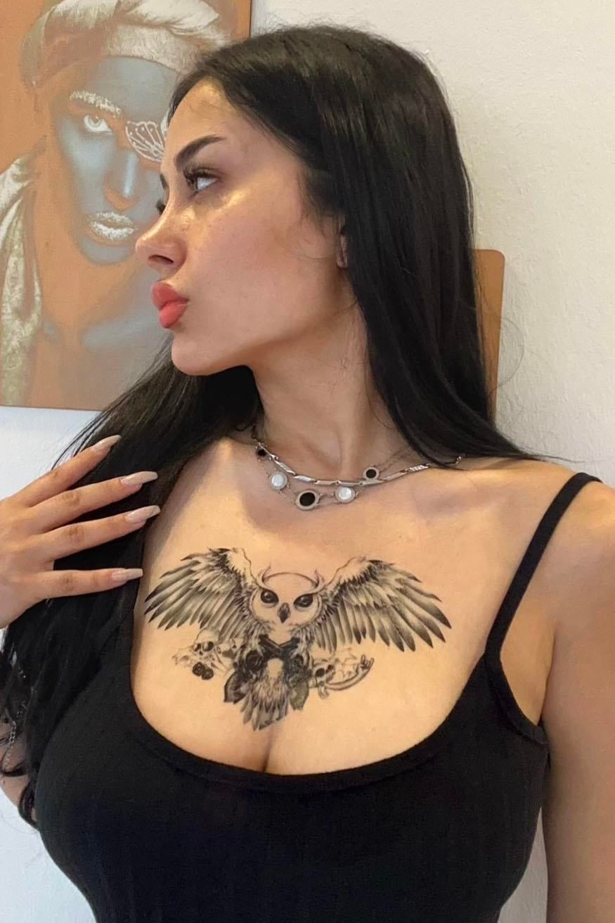 Geçici Baykuş Dövme Tattoo