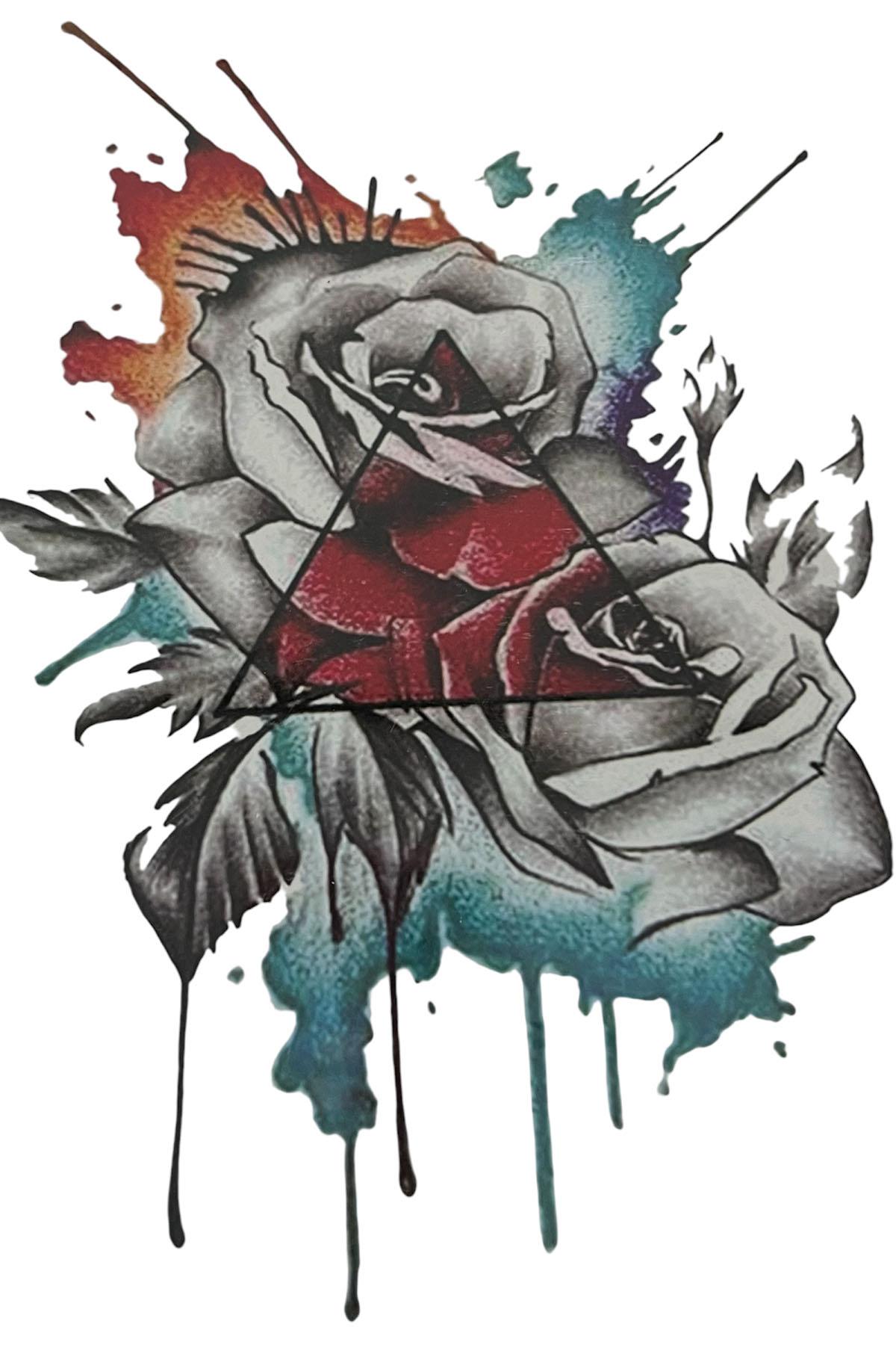 Geçici Çiçek Figürlü Dövme Tattoo