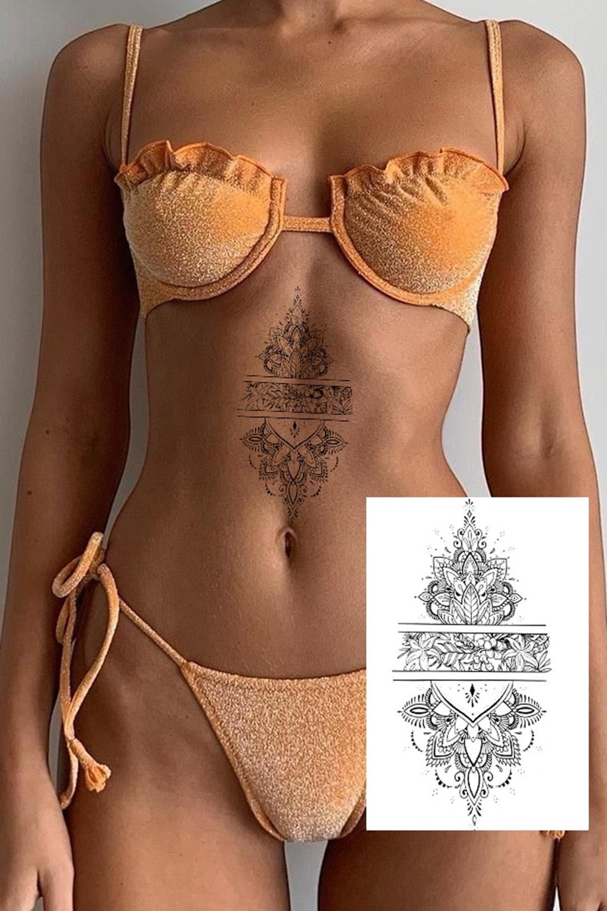 Geçici Çiçek Figürlü Dövme Tattoo