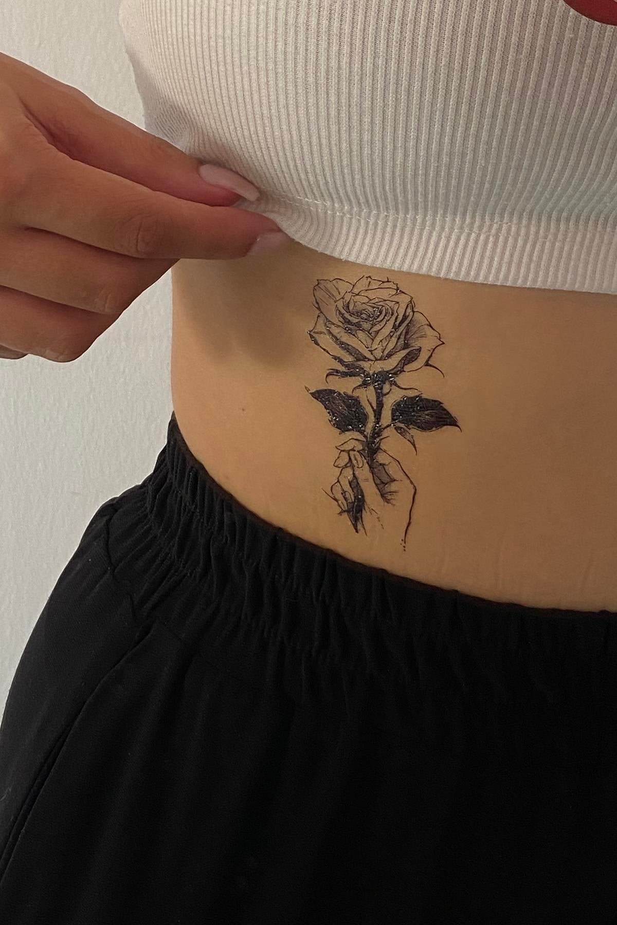 Geçici Gül Figürlü Dövme Tatto