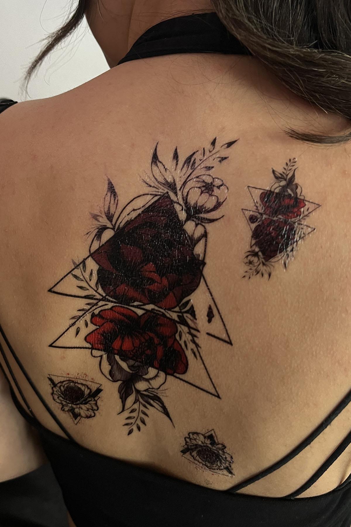 Geçici Gül Figürlü Dövme Tattoo