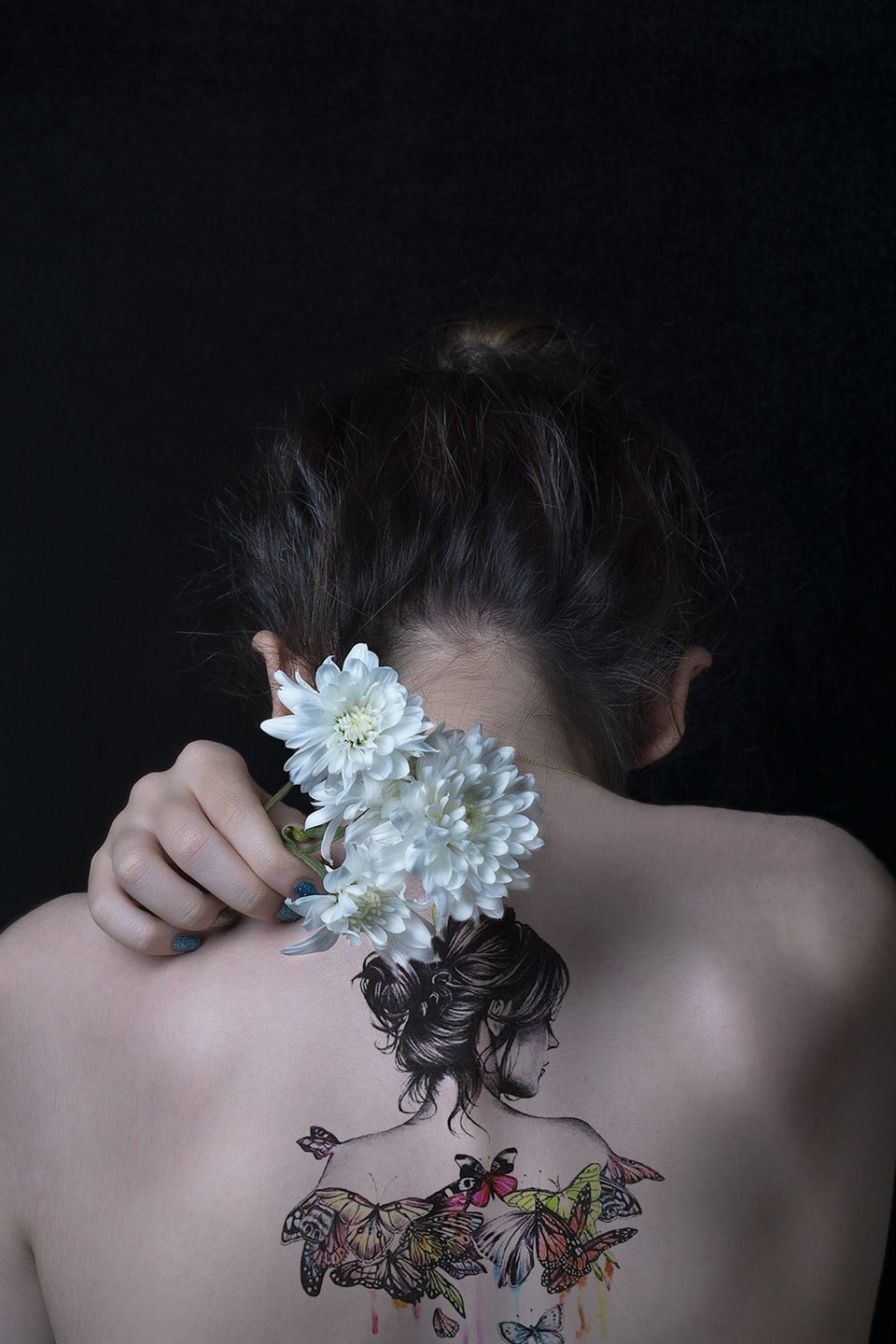 Temporary Female and Butterfly Tattoo Tattoo