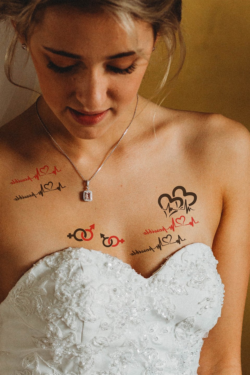 Geçici Kalp ve Ritim Dövme Tattoo