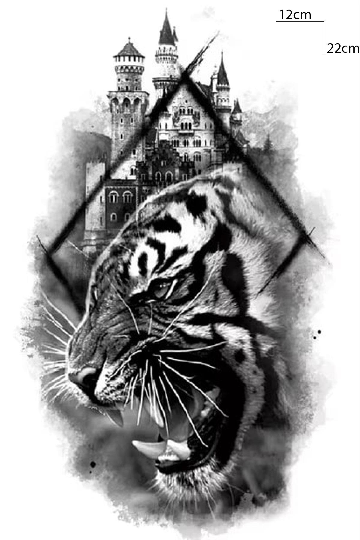 Geçici Kaplan Figürlü Dövme Tattoo