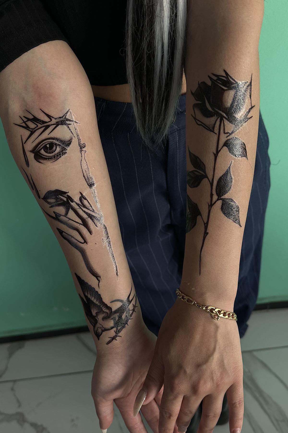 Geçici Karışık Figür Dövme Tattoo