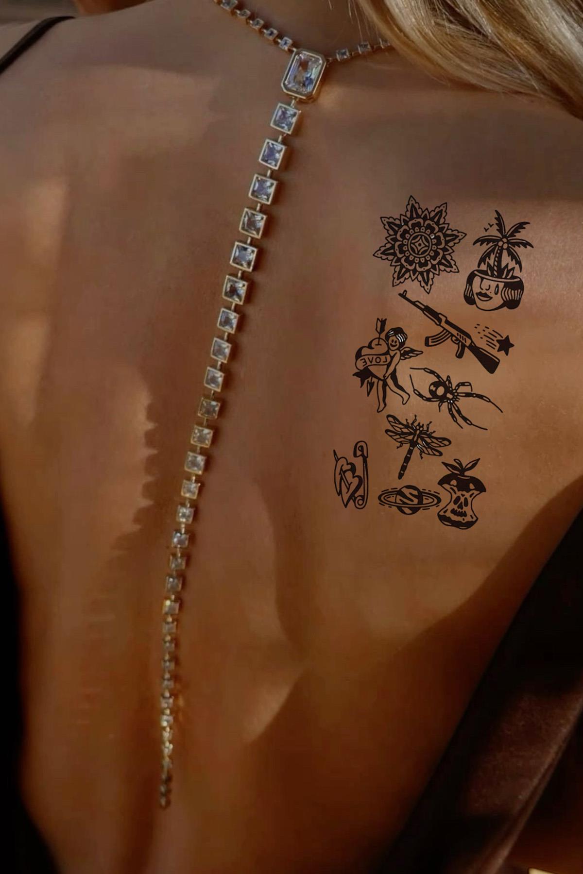 Geçici Karışık Figürlü Dövme Tattoo